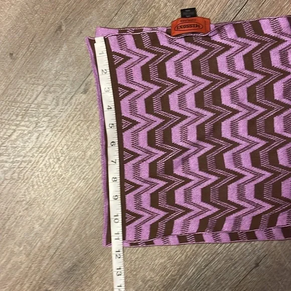 Missoni Foulard Vintage Knit Purple Brown Striped Chevron Scarf - Picture 11 of 11